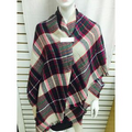 Big Square Plaid Blanket Wholesale Poncho